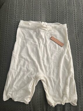 SKIMS Cream Ribbed Bike Shorts